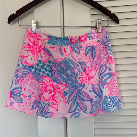 Lilly Pulitzer Pink and Blue Floral Skater Skirt - Picture 4 of 4